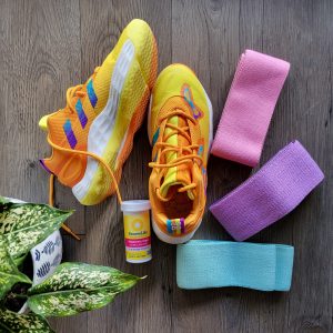 Running shoes, bands and probiotics